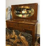 Mahogany mirror back sideboard