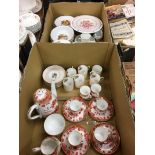 Two boxes including Spode coffee set etc.