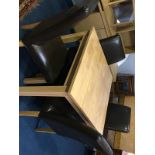 Modern square top table and four chairs