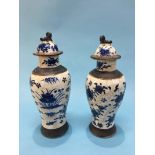 Pair of Oriental vasesGood morning, Both have usual ageing, one with a hairline crack. Size - 33cm