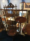 Reproduction what not and two occasional tables