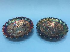 Pair of Carnival glass dishes