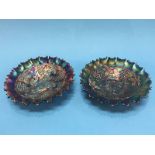 Pair of Carnival glass dishes