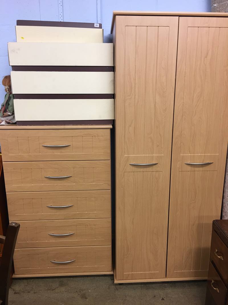 Modern wardrobe and chest of drawers
