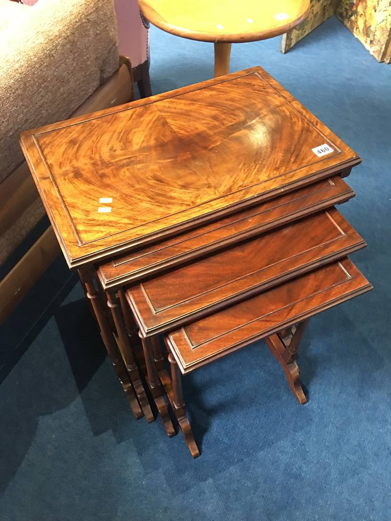 A mahogany quartetto nest of tables