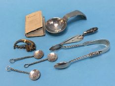 A silver book mark, a Keswick School of Industrial Arts caddy spoon etc.