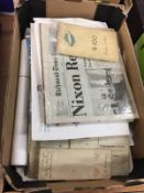 A box of historic papers and documents