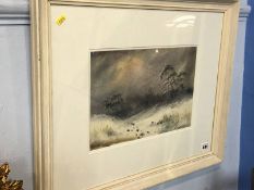 Claude Stuart, watercolour, signed, 'Winter landscape', 22 x 32cm