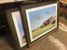 Two framed aviation themed prints by John ***