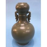 An Oriental tea glaze vase, character marks to base 23.5cm high Regards, Boldon Auction Galleries