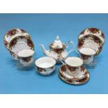 A Royal Albert Old Country Roses tea set and vase