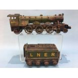 Reproduction tin plate model steam train