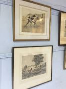 Henry Wilkinson, (1878-1971), etching, limited edition, 61/200 and 79/100, signed in pencil, 'Dogs