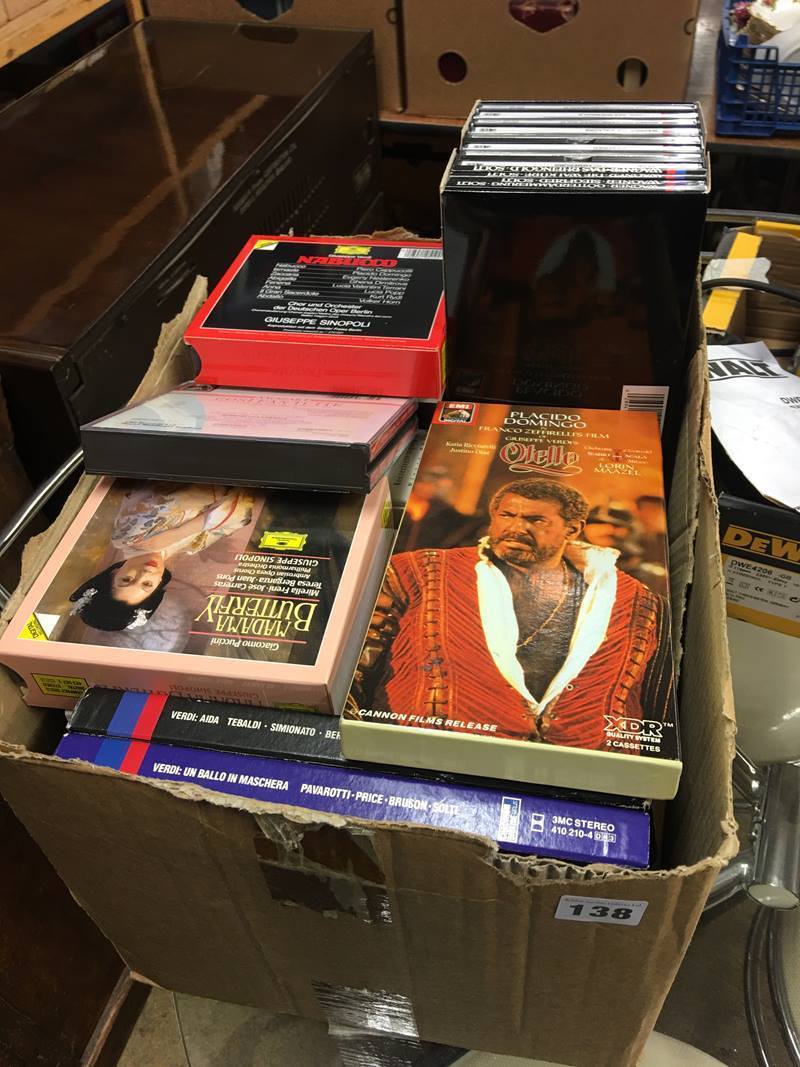 One box of CDs and cassettes, opera