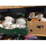 Assorted tea china etc. in three trays