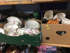 Assorted tea china etc. in three trays