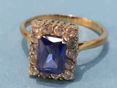 A 9ct diamond and tanzanite ring, 3.9g