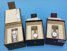 Three ladies Ingersoll wristwatches, with boxes