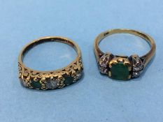 Two ladies rings, one stamped 18ct, the other unclear