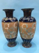 Large pair of Royal Doulton Slaters vases, by Louis Wakely