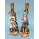 Pair of Continental bisque figural lamp bases