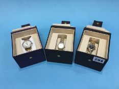 Three ladies Ingersoll wristwatches, with boxes