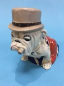 A Royal Doulton Winston Churchill Bulldog, draped in a Union Jack. 12.5cm highGood Morning,