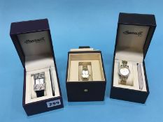 Three ladies Ingersoll wristwatches, with boxes