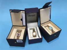 Three ladies Ingersoll wristwatches, with boxes