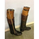 Pair of riding boots, together with trees by Thomas of London