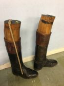 Pair of riding boots, together with trees by Thomas of London