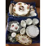 Two boxes of chinaware, quantity of Royal Albert 'Old Country Roses' pattern