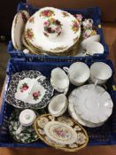 Two boxes of chinaware, quantity of Royal Albert 'Old Country Roses' pattern