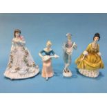 Three Royal Doulton figures and one other