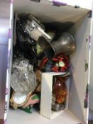 Box of assorted jewellery, watches etc.