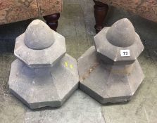 Pair of sandstone finials