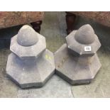 Pair of sandstone finials