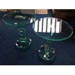 Pair of glass tables