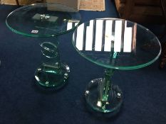 Pair of glass tables