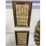 Collection of framed cigarette cards