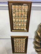 Collection of framed cigarette cards