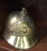 Continental brass fireman's helmet