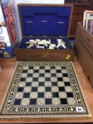 Chess board and chess pieces