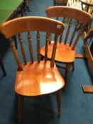 Pair pine chairs