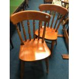 Pair pine chairs