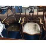 Windsor chair and a carver chair
