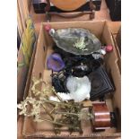 Box, including lamp, easels, clock etc.