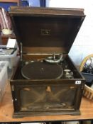 HMV wind up gramophone and a Zepher sewing machine