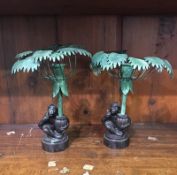 Pair of monkey candlesticks