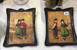 Pair of Bretby wall plaques